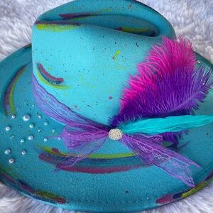 Colorful Feathered Women's Hat